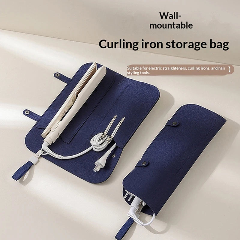 Felt Hair Curling Iron & Flat Iron Travel Storage Bag