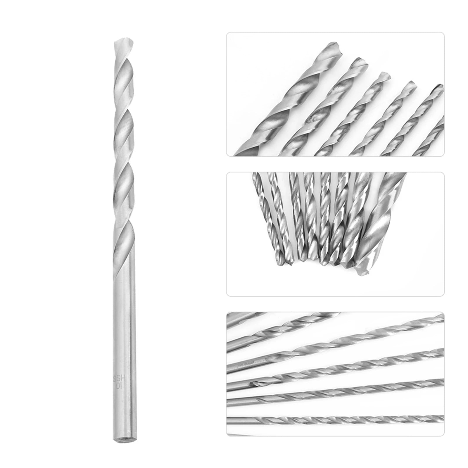 Extra Long Speed Steel Straight Shank Twist Drill Bit Tool 4- Wood