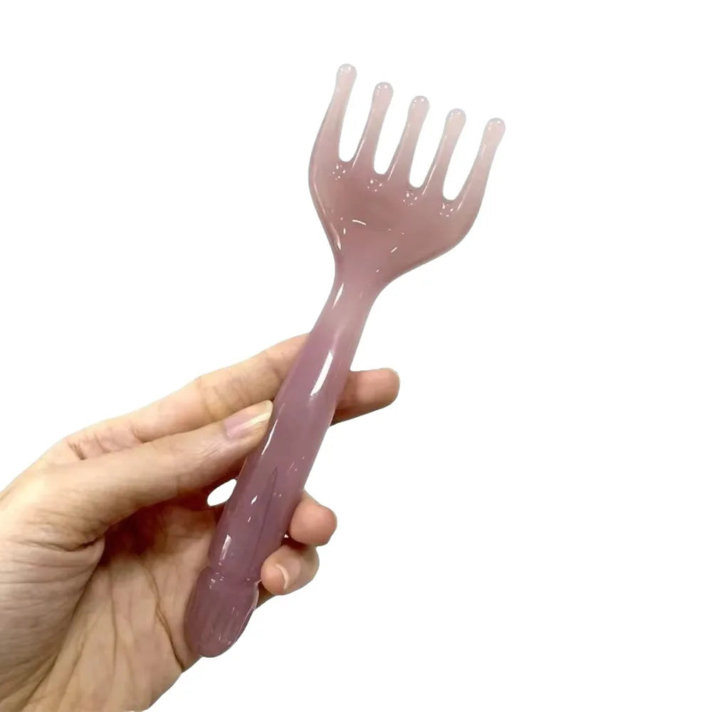 New Resin Head Massager Five-claw Head Scraping Stick Scraping Claw Massage Lymphatic Massage Tools Zpaxo Pink
