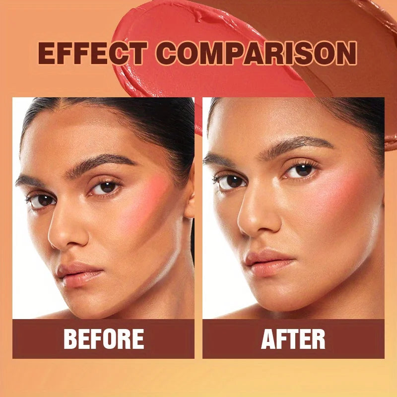 2-in-1 Grooming Stick Daily Portable Grooming Blush Light Soft Mist Makeup Effect Double Head Stick Zpaxo
