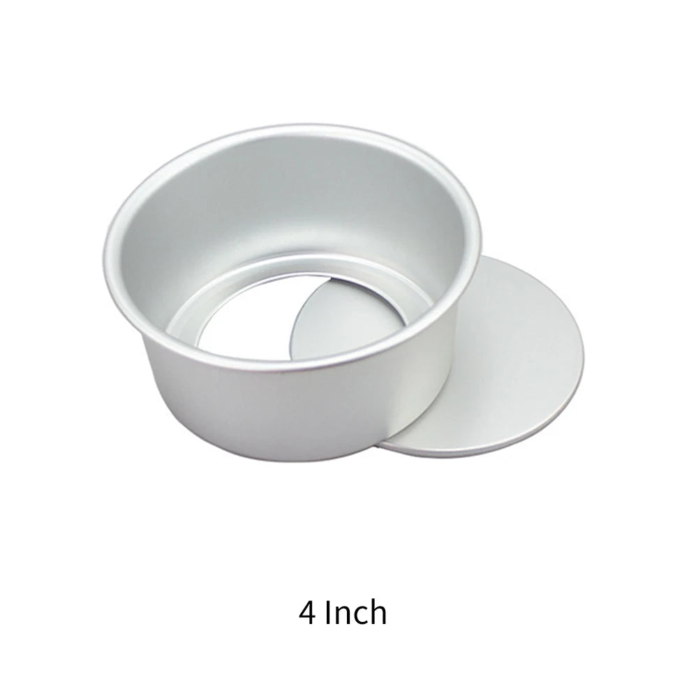 Aluminum Cake Pan 2/4/5/6/7/8Inch Round Non-Stick Cake Mold Anodised Aluminum with Removable Base for Birthday Wedding Party Zpaxo 4 Inch 52040