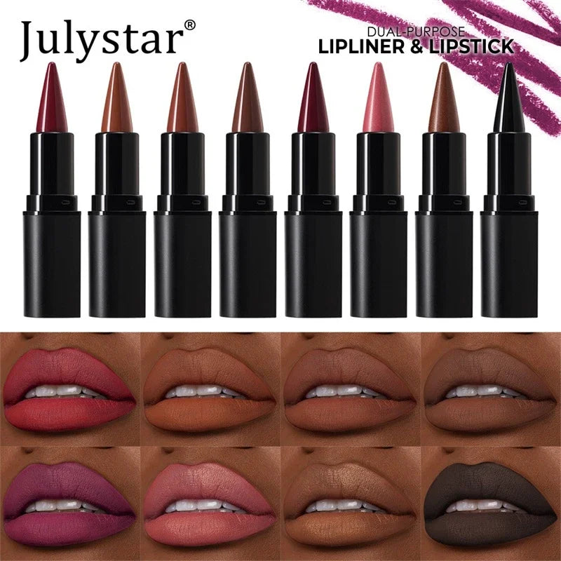 Tapered Nib Lip Liner Pencil Long-lasting Matte Black Brown Velvet Zpaxo