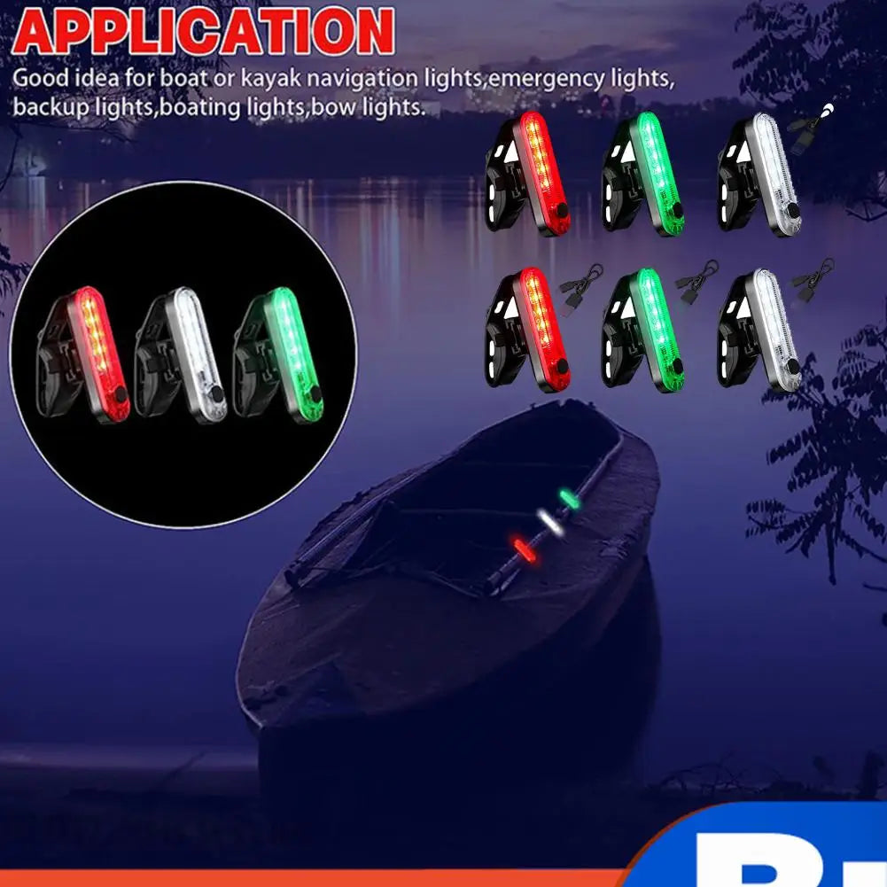 4 Red Green White LED Boat Navigation Light Waterproof Sailing Signal