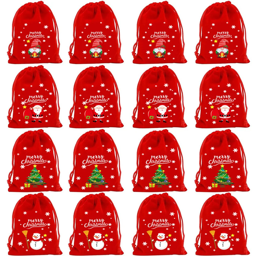 Christmas Velvet Drawstring Gift Bags – Candy & Jewelry Pouches Drawstring Gift Bag Zpaxo