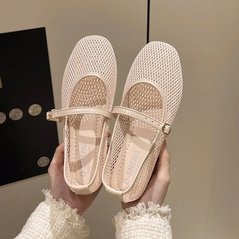 Summer Fishing Net Flat Bottom Sandals Hollow Design Fashio Low Cut