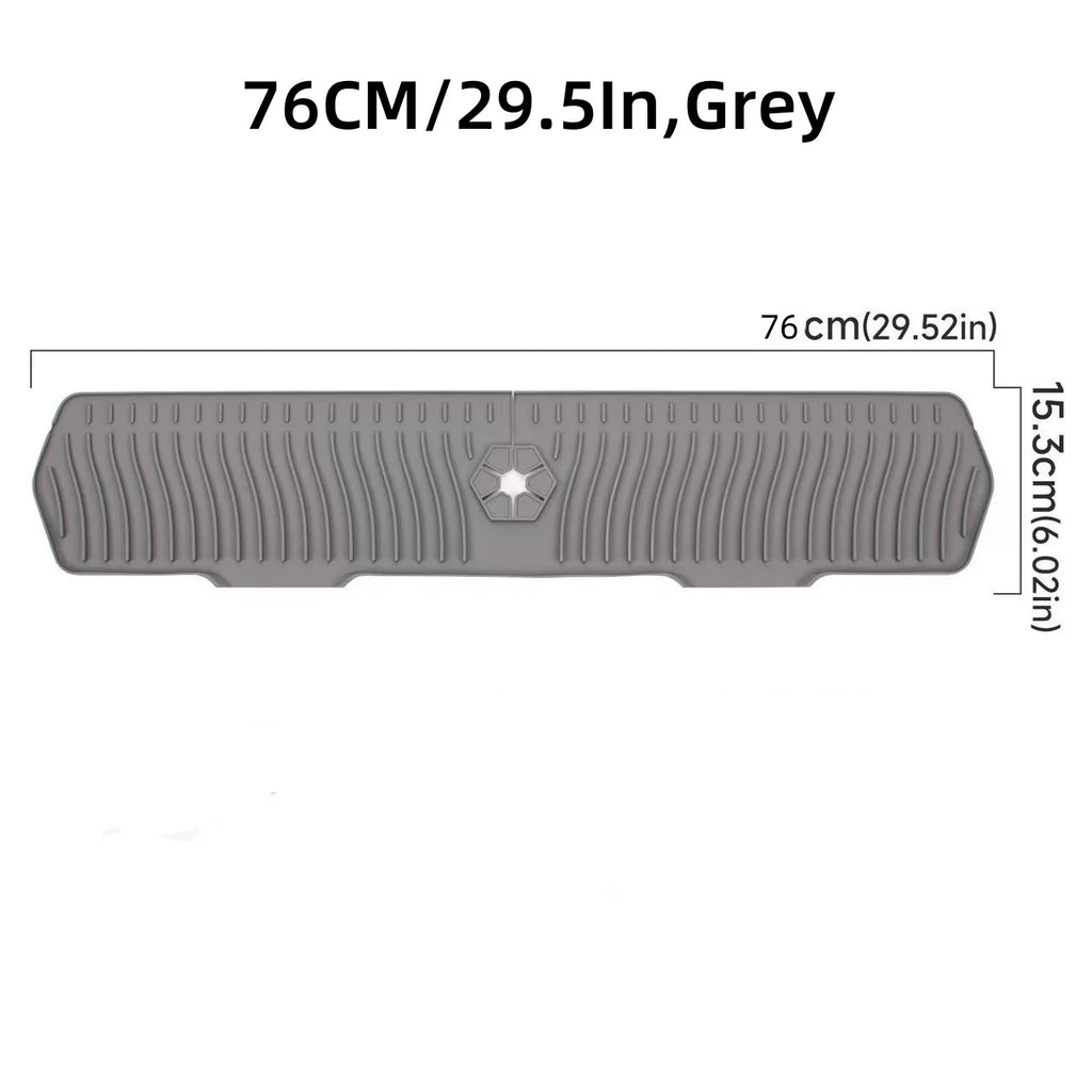 Extra Large Silicone Dish Drying Mat Non-slip Foldable Water Splash Zpaxo 76CM Gray