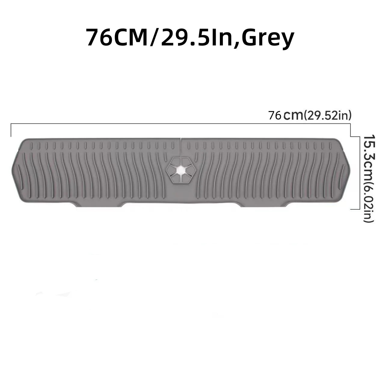 Extra Large Silicone Dish Drying Mat Non-slip Foldable Water Splash Zpaxo 76CM Gray