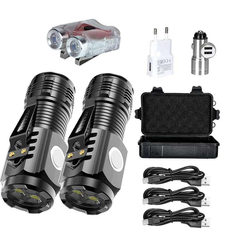 Mini LED Flashlight Type-C Rechargeable – 5 Modes & Pen Clip