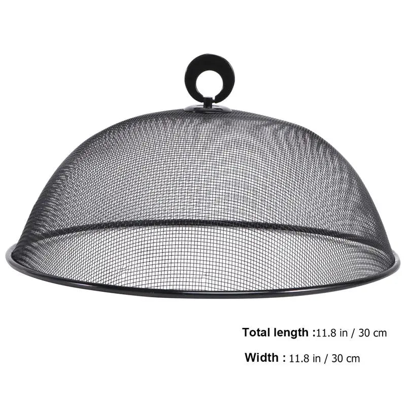 Stainless Steel Round Food Cover Handle Dining Table Anti Fly Dust
