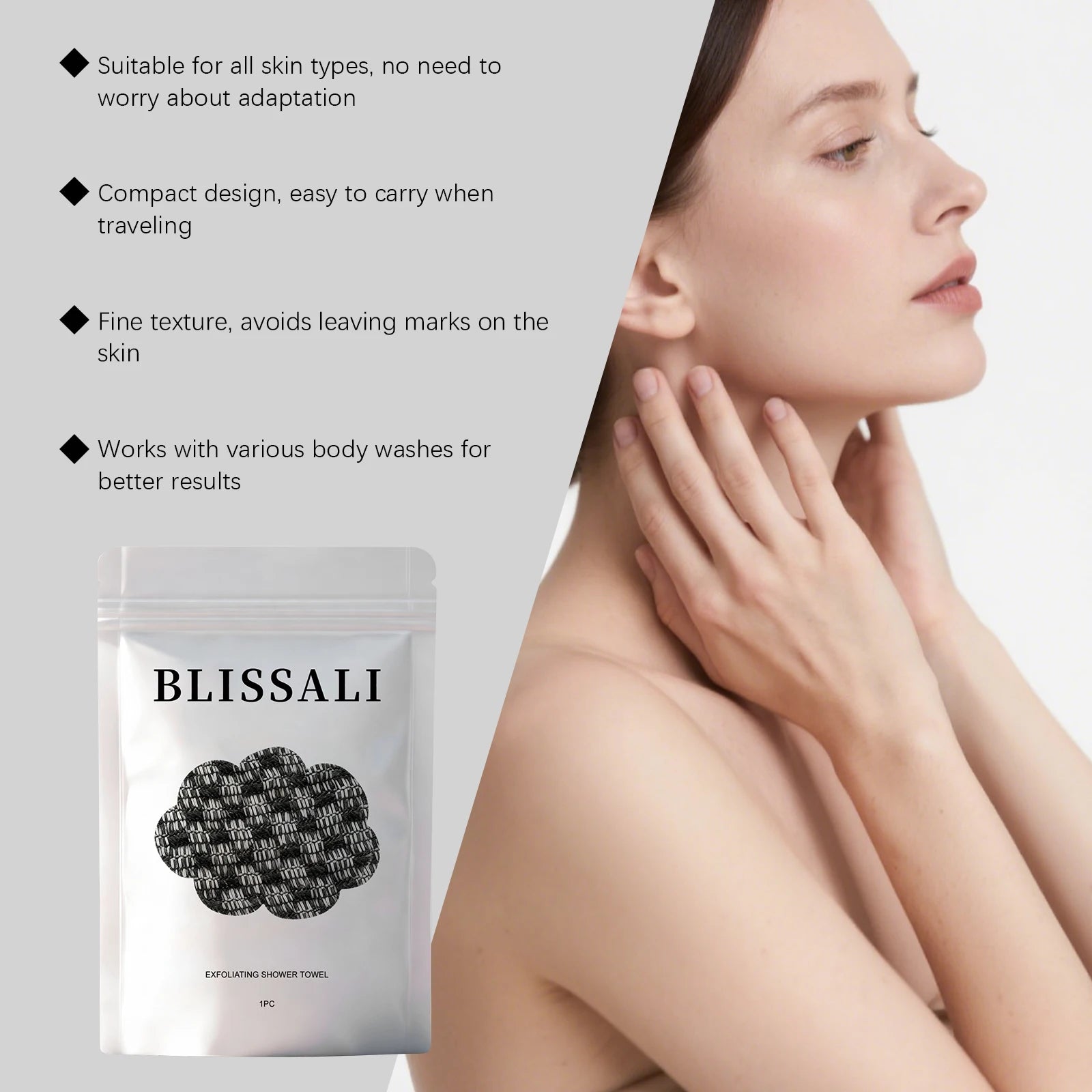Exfoliating Shower Towel – Back Scrubber & Dead Skin Remover Exfoliating Bath Towel Zpaxo