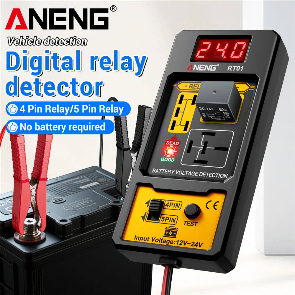 ANENG RT01 11-25V Relay Detector Digital Universal 4 5 Pins Car