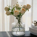 Nordic Retro Textured Glass Vase Bottle Flower Pot Hydroponic Tank