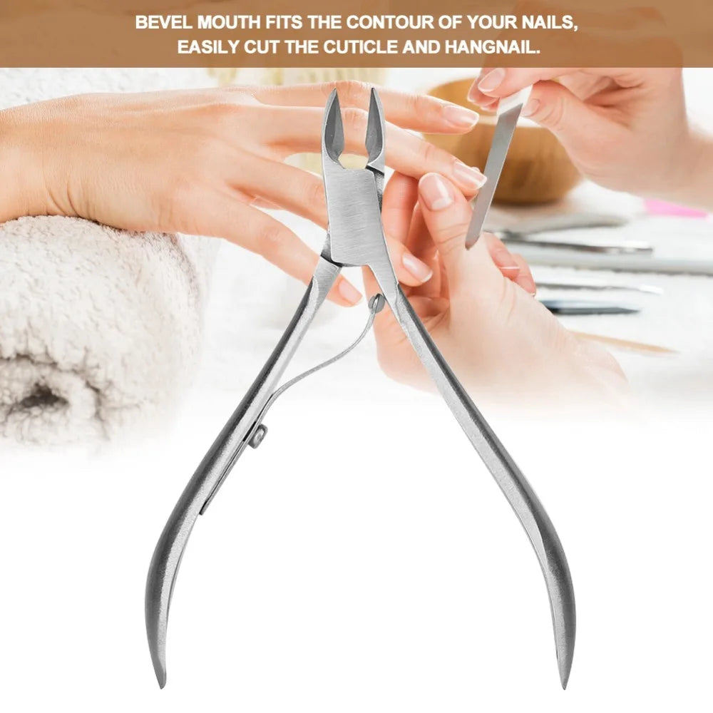 Silver Nail Dead Skin Removal Clipper Small Cuticle Nippers Bevel Mouth Design Cuticle Trimmer Plier Spring Handle Zpaxo