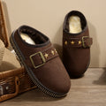 Couple Flannel Sandals Comfortable Non-slip Wear-resistant Slides Zpaxo Brown 37