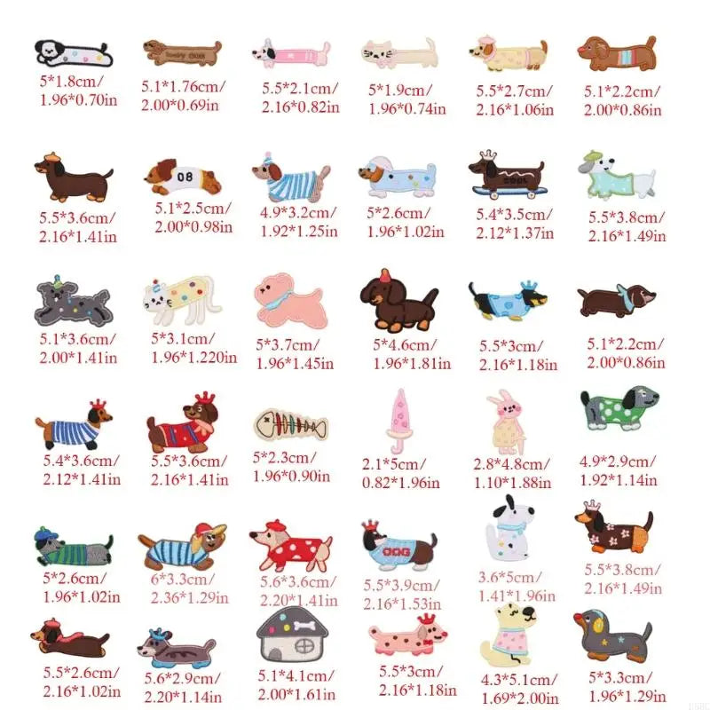 Dog Animal Embroidered Iron Fabric Patches Jackets Backpacks Dress Hat