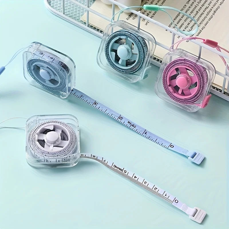 Portable Soft Tape Measure 2M 6FT Cute Retractable Lock Clear CM Inch