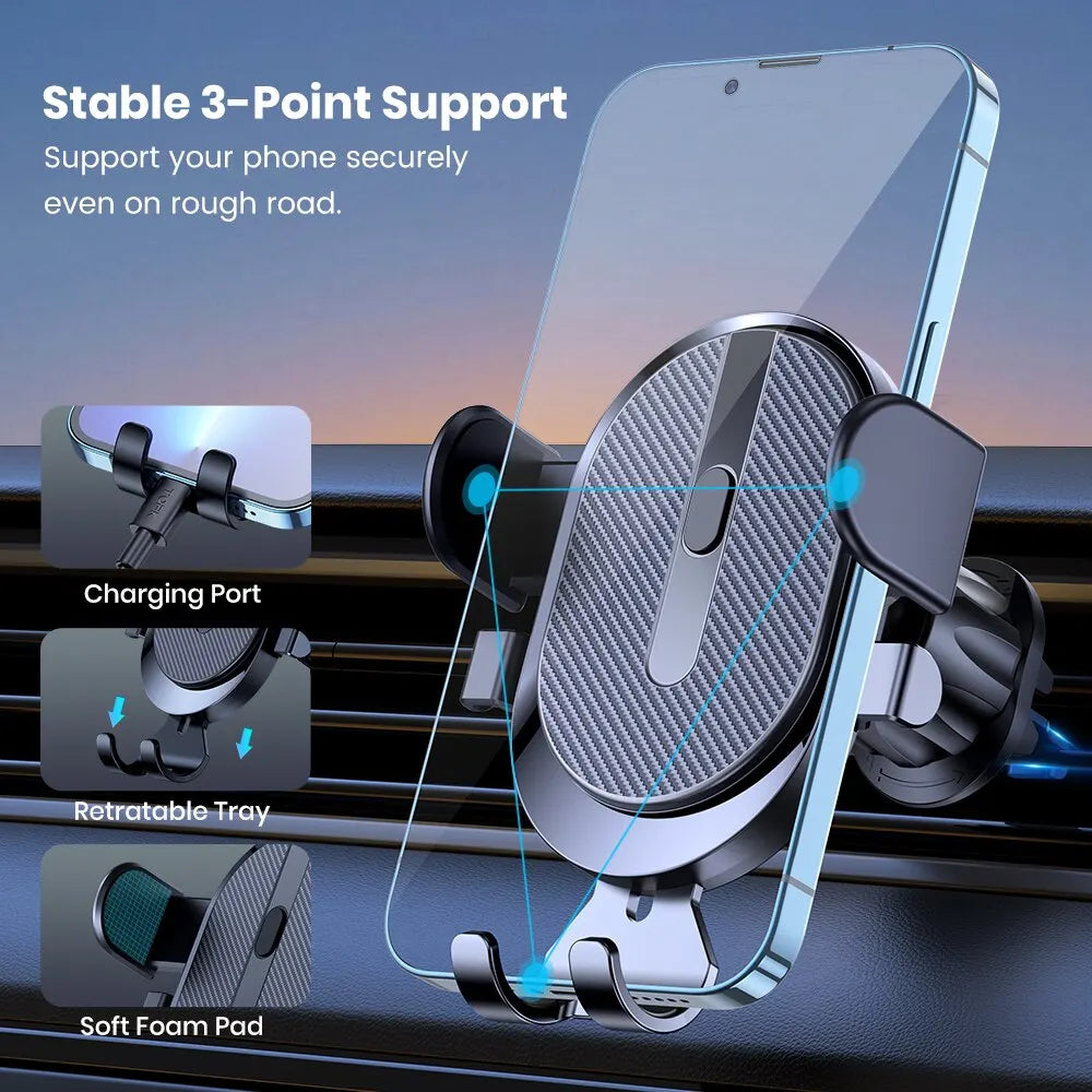 Universal Car Phone Holder 360 Rotatable Stand Cell Gravity Auto Air Zpaxo