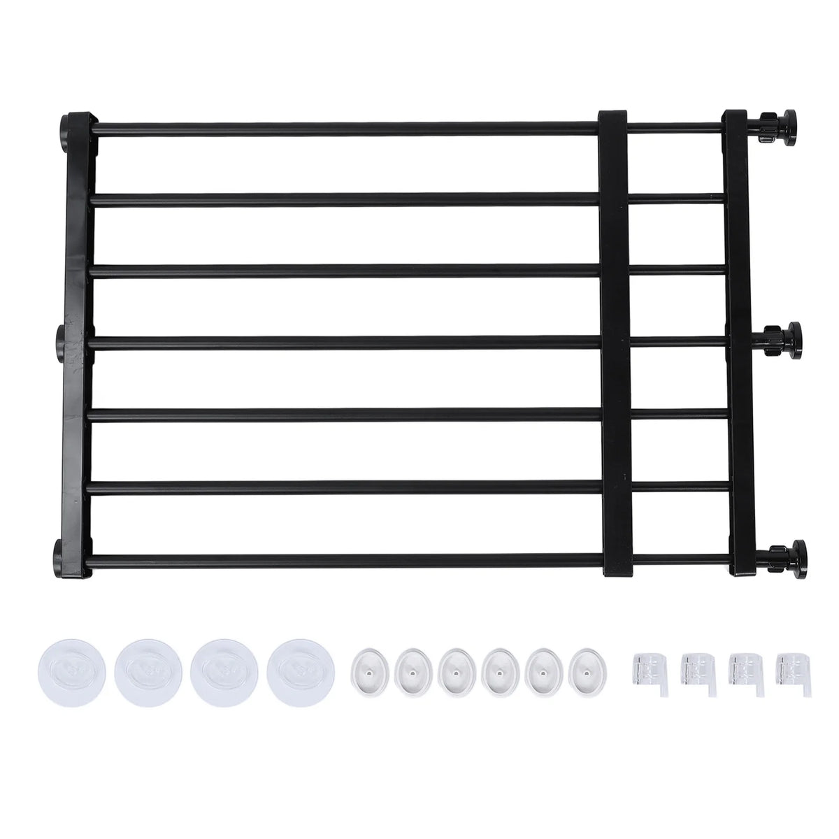 Small Pet Gate Adjustable Sturdy Easy Installation Short Expandable Zpaxo black