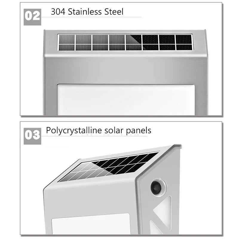 Solar Powered Door Sign Light Road Digital Stainless Steel House Zpaxo