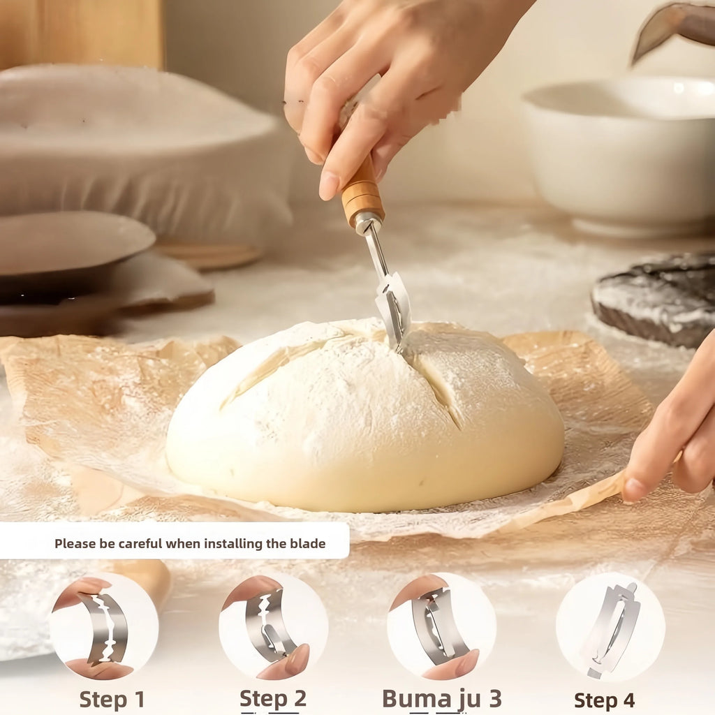Complete Sourdough Starter Kit 2Pcs Round Banneton Baskets Dough Scoring Lame Silicone Baking Mat Measuring Spoons Bread Baking Zpaxo