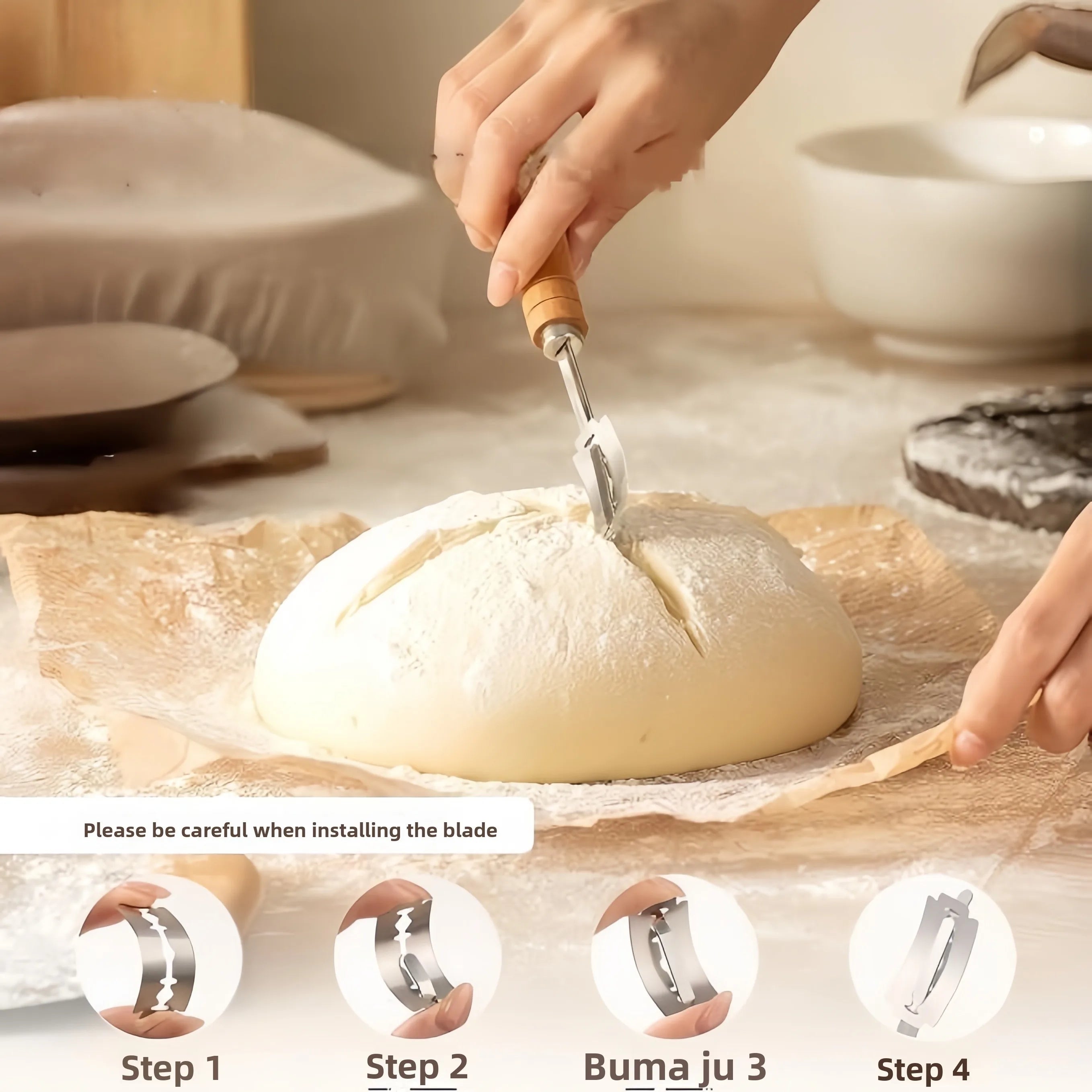 Complete Sourdough Starter Kit 2Pcs Round Banneton Baskets Dough Scoring Lame Silicone Baking Mat Measuring Spoons Bread Baking Zpaxo