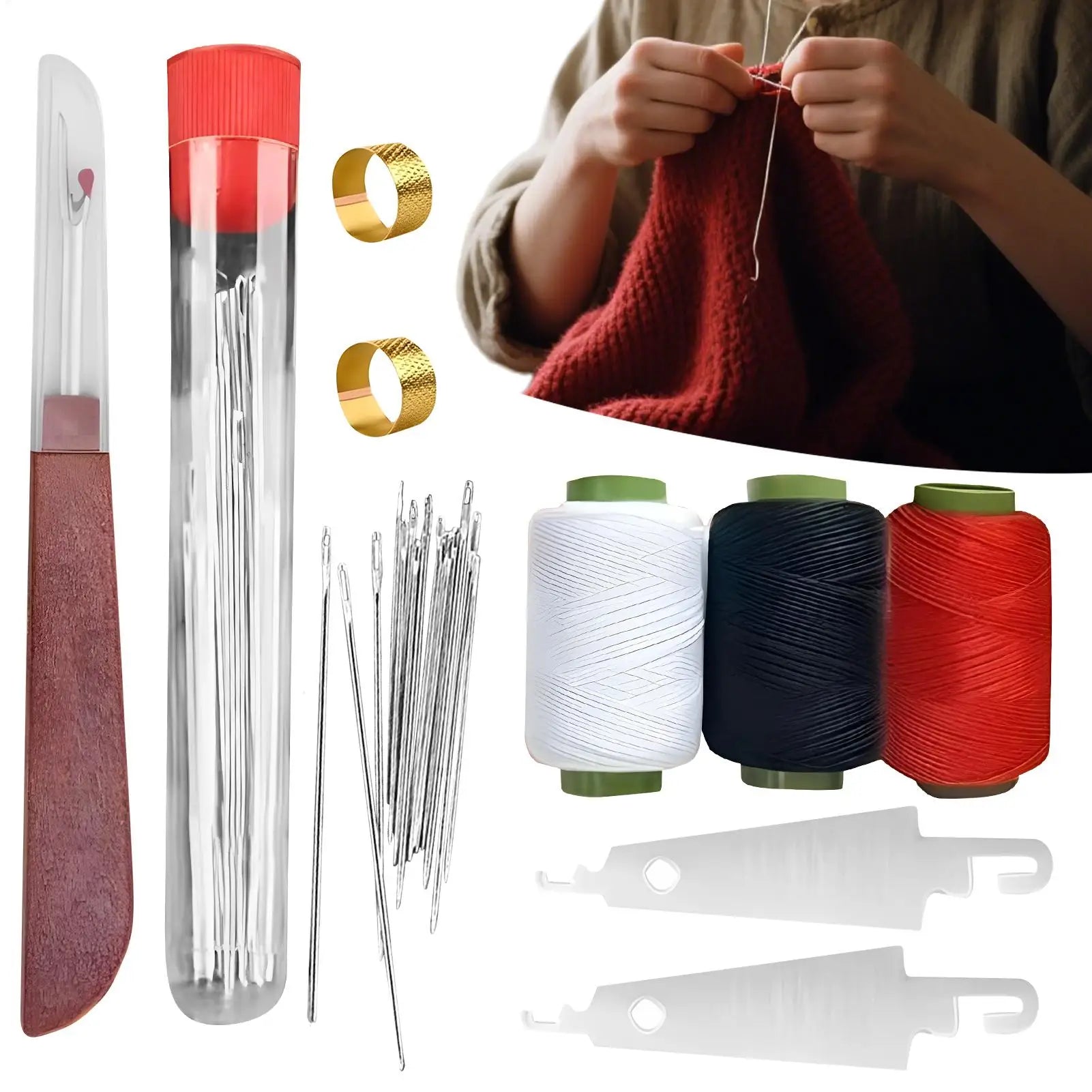 Sewing Needles Big Eyed Needle Thread Tools Piercer Household DIY
