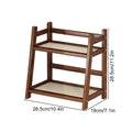2 Layer Wooden Cup Holder Multipurpose Countertop Cabinet Organizer