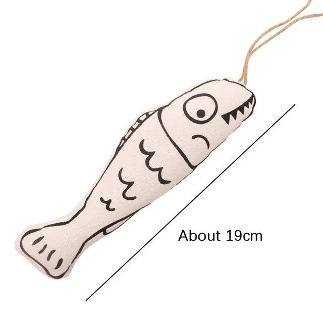 Interactive Fish Cat Toy Soft Catnip Chew Stick Rattle Bite Resistant