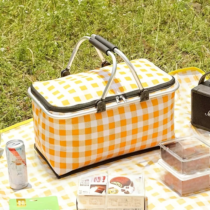 Insulated Picnic Basket Foldable Camping Lunch Box Bag Portable Zpaxo