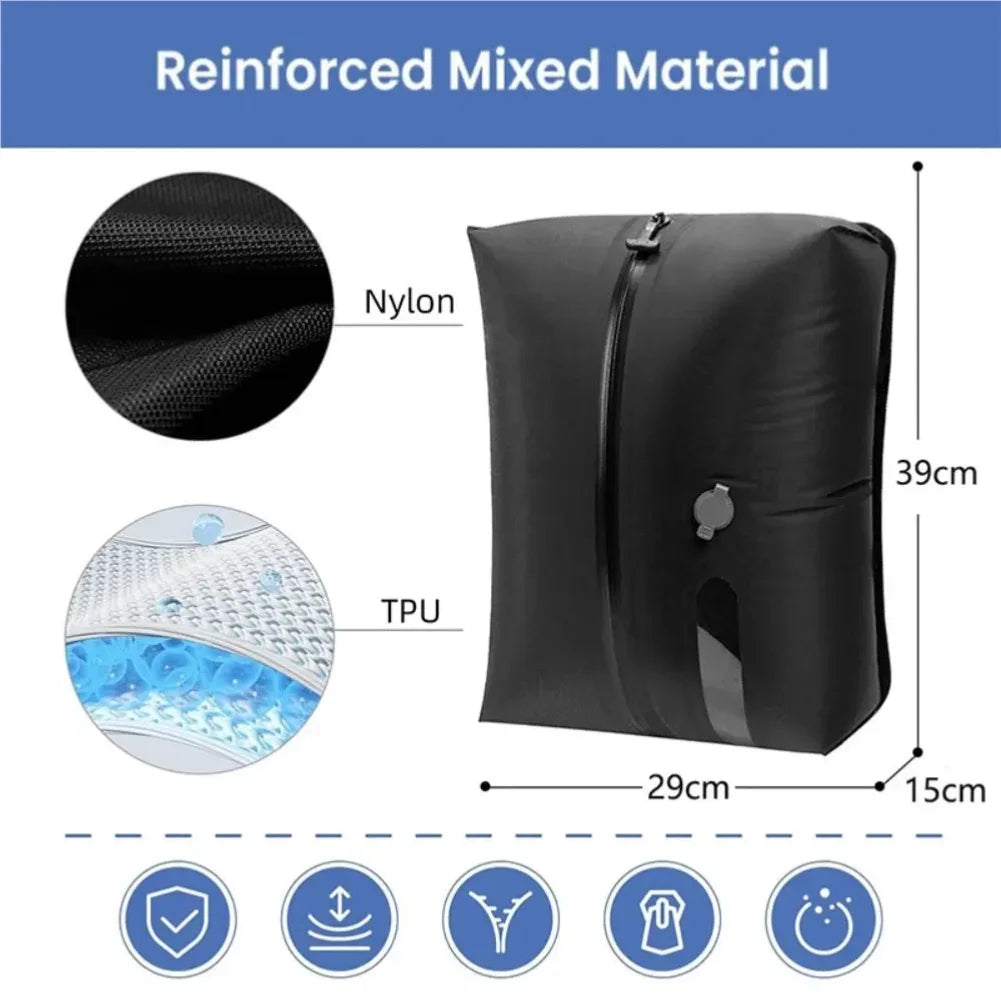 New Reusable Vacuum Bags for Travel Dustproof Space Saver Vacuum Compression Bag Waterproof Luggage Vacuum Storage Bag Backpack Zpaxo