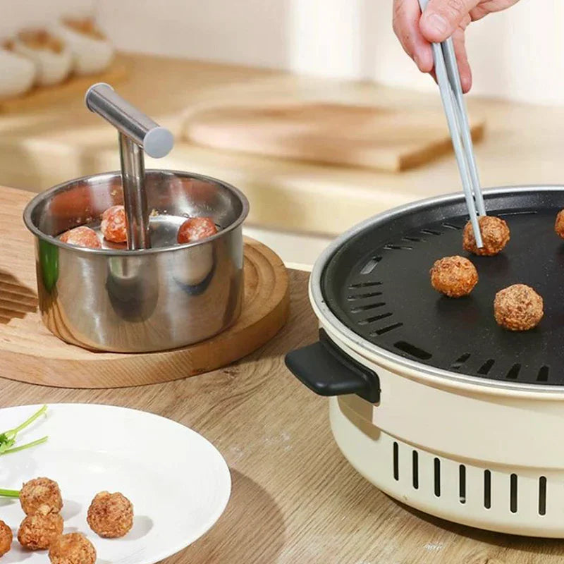 6/12 Hole Manual Meatball Machine Multifunctional Stainless Steel Meat Maker Home Kitchen Meatball Mold Meatball Making Set Zpaxo