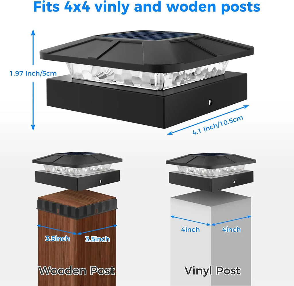 4x4 Solar Post Cap Light With 3 Lighting Modes Porch Light Waterproof IP65 Deck Lights For Wood Vinyl Posts Lighting Decor Zpaxo