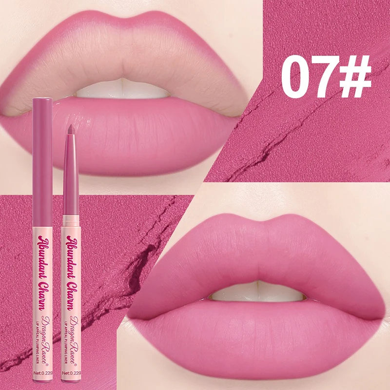Matte Lip Liner Pen Long-Lasting Waterproof Sweatproof Easy Coloring Lipstick Pencil Lip Contour Outline Makeup Lipliner Crayon Zpaxo 07