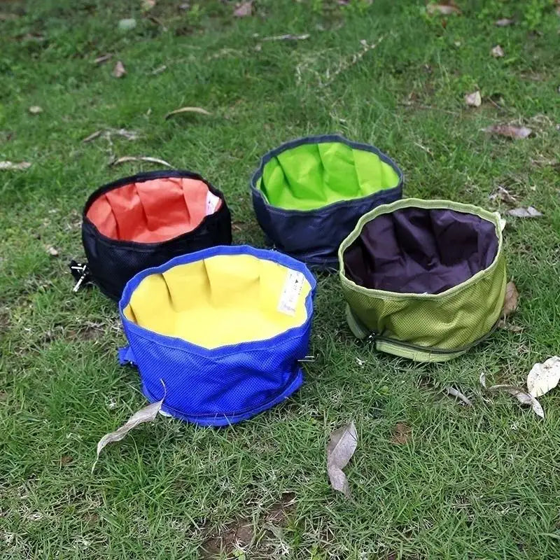Big Volume Dog Drinking Container Foldable Dog Water Bowl Food Storage Bag Outdoor Hiking Travel Folding Pet Bowl 1100ML Zpaxo