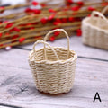 ▶1:12 Dollhouse Miniature Storage Basket Vegetable Food Woven Frame Portable Flower Basket Kitchen Home Model Decor Toy Zpaxo A