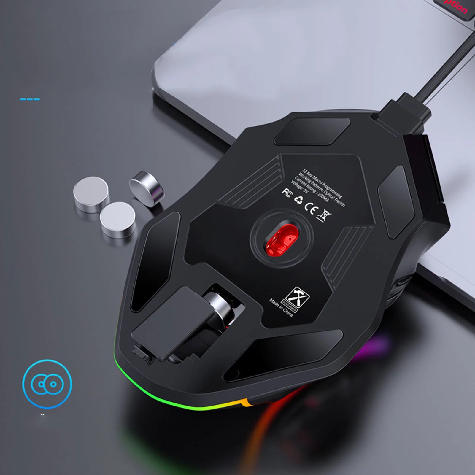 Gaming Mouse RGB Wired Mouse 12800DPI 12 Keys Macro Definition Photoelectric Working Method Computer Replacement Accessories Zpaxo