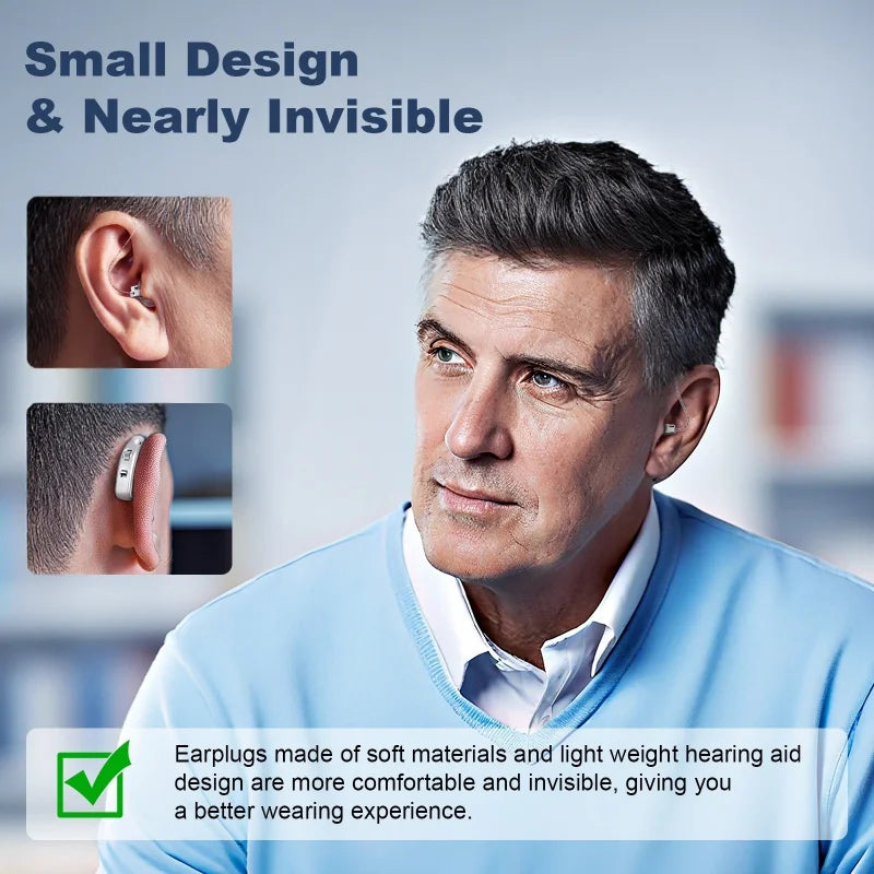 Hearing Aid Elderly Rechargeable Aids Deaf Adjustable Sound Amplifier