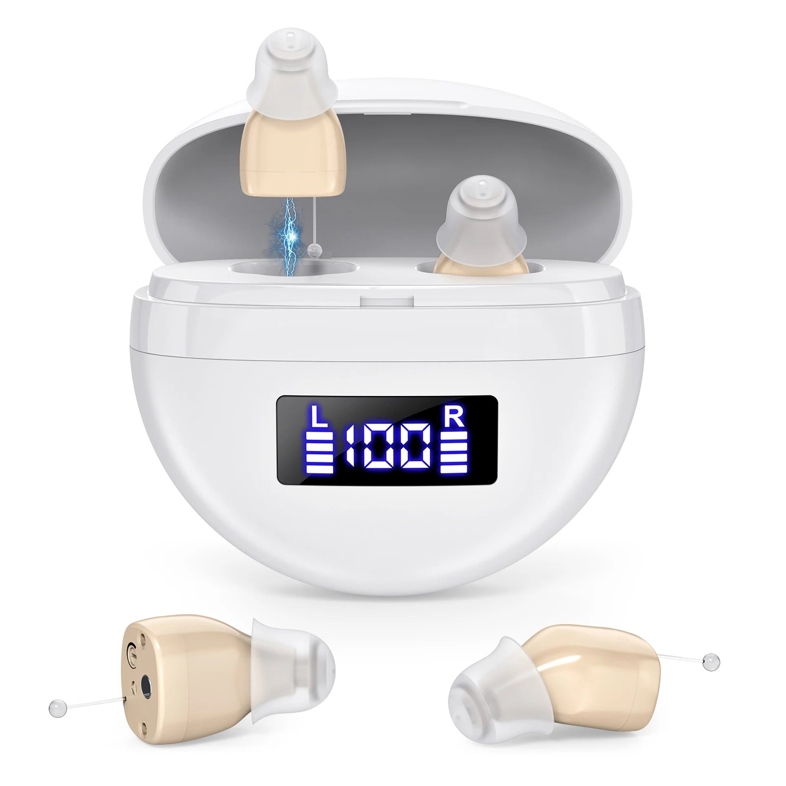 Portable Rechargeable Hearing Headphones Adults Magnetic Charging
