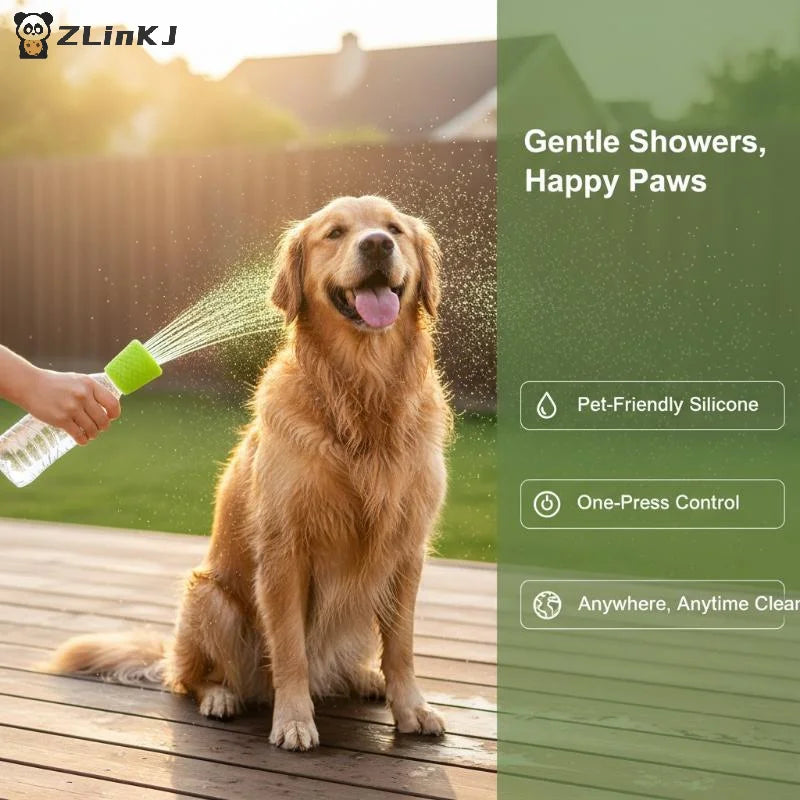 ▶1Pcs Universal Silicone Pet Bath Sprinkler Bottle Cap, Portable Shower Head Pet Washing Grooming Tool Zpaxo