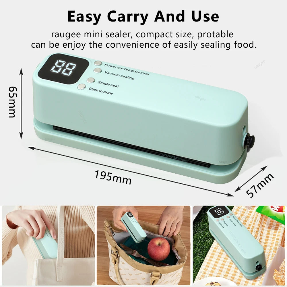 Mini Vacuum Sealer Rechargeable Food Preservation Package Plastic