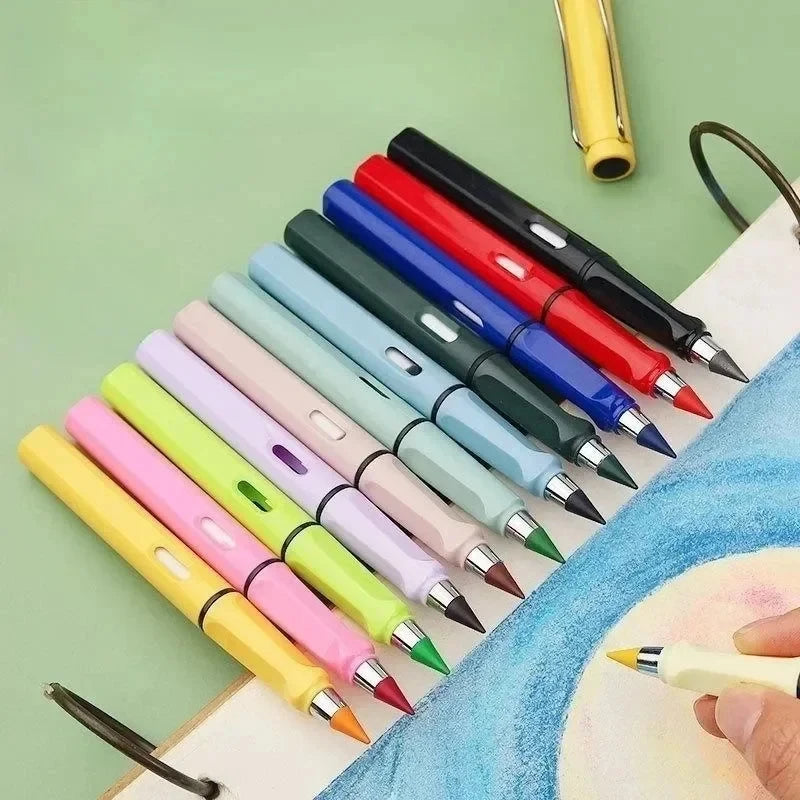 12-Color Eternal Inkless Pencils – Kids Art Sketch & Writing Set