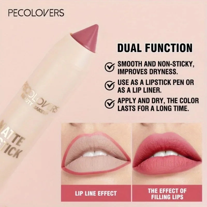 Silky Velvet Lipstick Sexy Red Waterproof Lasting Plump Lip Glaze Natural Outline Moisturizing Lip Gloss Makeup Lipliner Pen Zpaxo