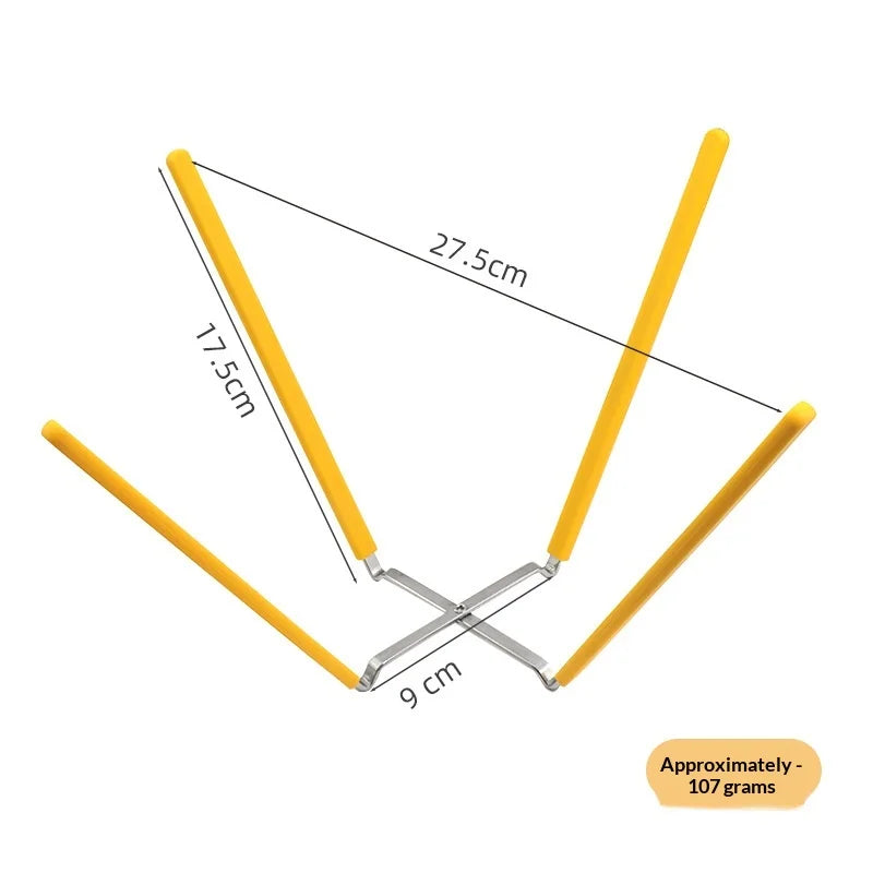 2026 New Cake Inverted Cooling Rack with Four Claws Stainless Steel Silicone Folding Baking Tool Cake Embryo Cooling Rack Zpaxo Yellow