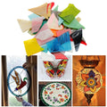 Mosaic Glass Pieces DIY Stained Glass Tiles Assorted Size Flowerpots Irregular Zpaxo Multicolor