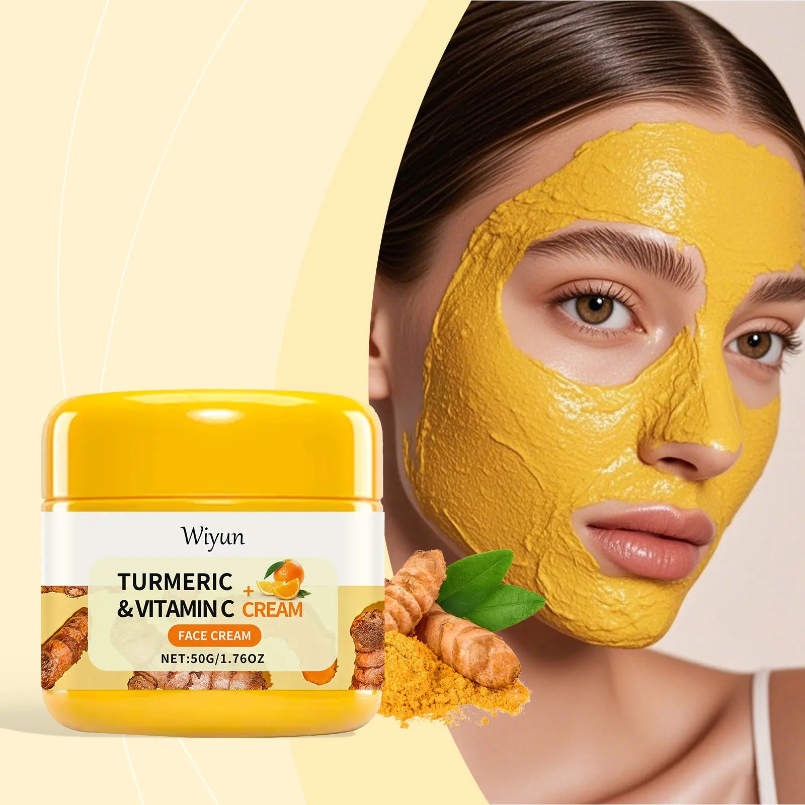 WIYUN Turmeric Brightening Cream – Dark Spots & Vitamin C Brightening Face Cream Zpaxo