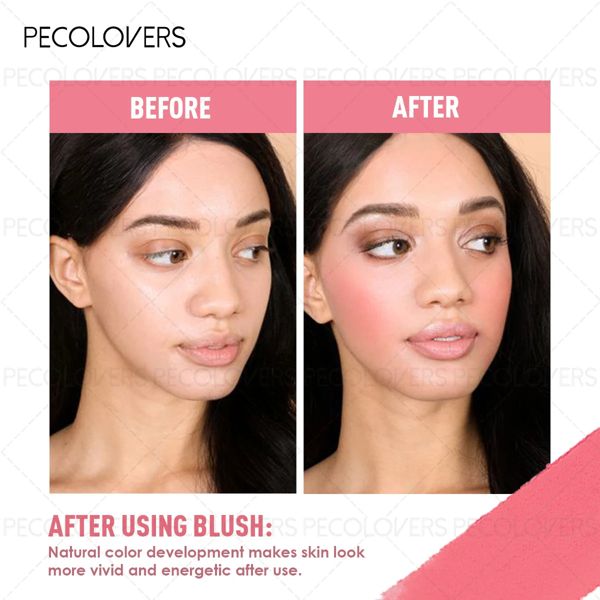 Pecolover Face Makeup Blush Palette 4 colors quality High color rendering Smooth color Silky texture Long-lasting Zpaxo