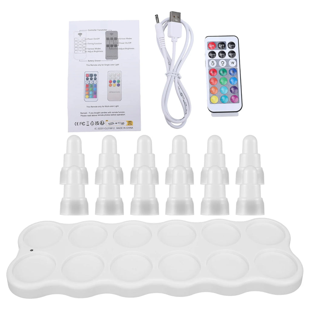 Flameless LED Candles with Remote Control USB Rechargeable Smart Timer Flickering Tealights for Wedding Dinner Table Festival Zpaxo