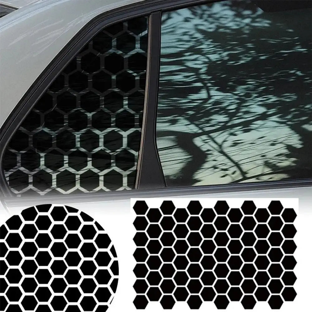 75x50cm Matte Black Honeycomb Car Window Sticker 3D Hexagonal Self-Adhesive Sun Shade Privacy Protection Film Zpaxo