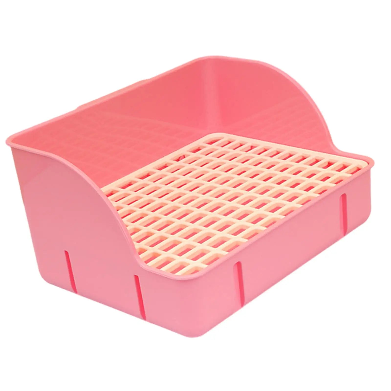 Rabbit Litter Box Durable Small Animals Litter Tray Corner Toilet Box for Ferrets Guinea Pigs Hamster Rats Cage Accessories Zpaxo pink pp mesh