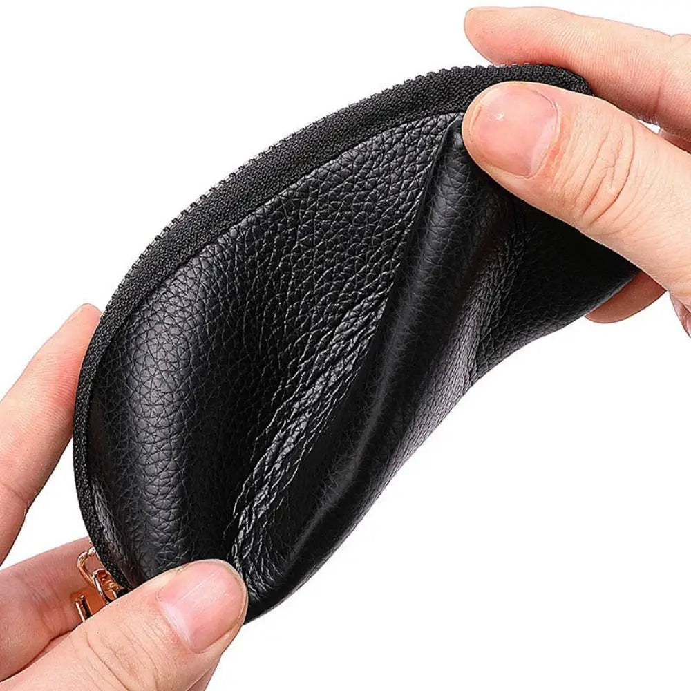 Key Pouch Fashion Zipper Key Holder Simple Zipper Closure Car Key Storage Bag PU Durable Car Key Protect Cover Household Zpaxo